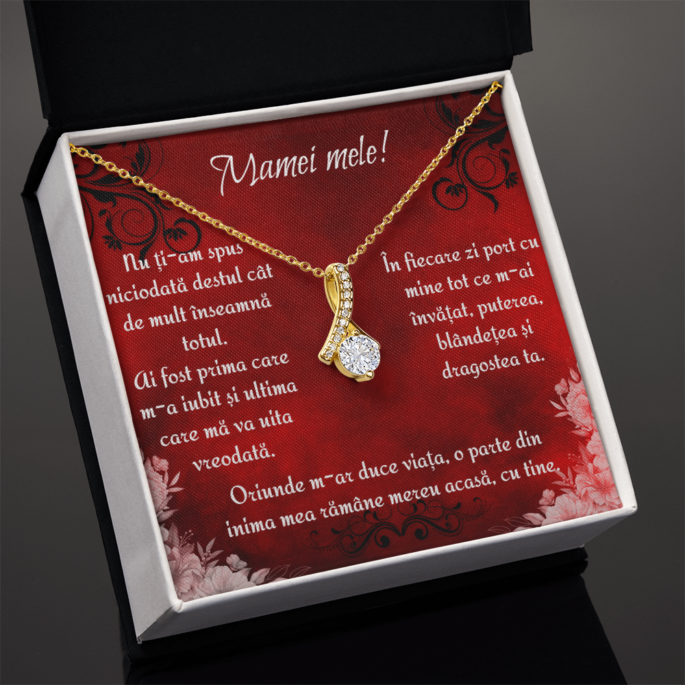 Colier "Mamei mele" placat aur galben 18K - Cadou din suflet pentru mama ta