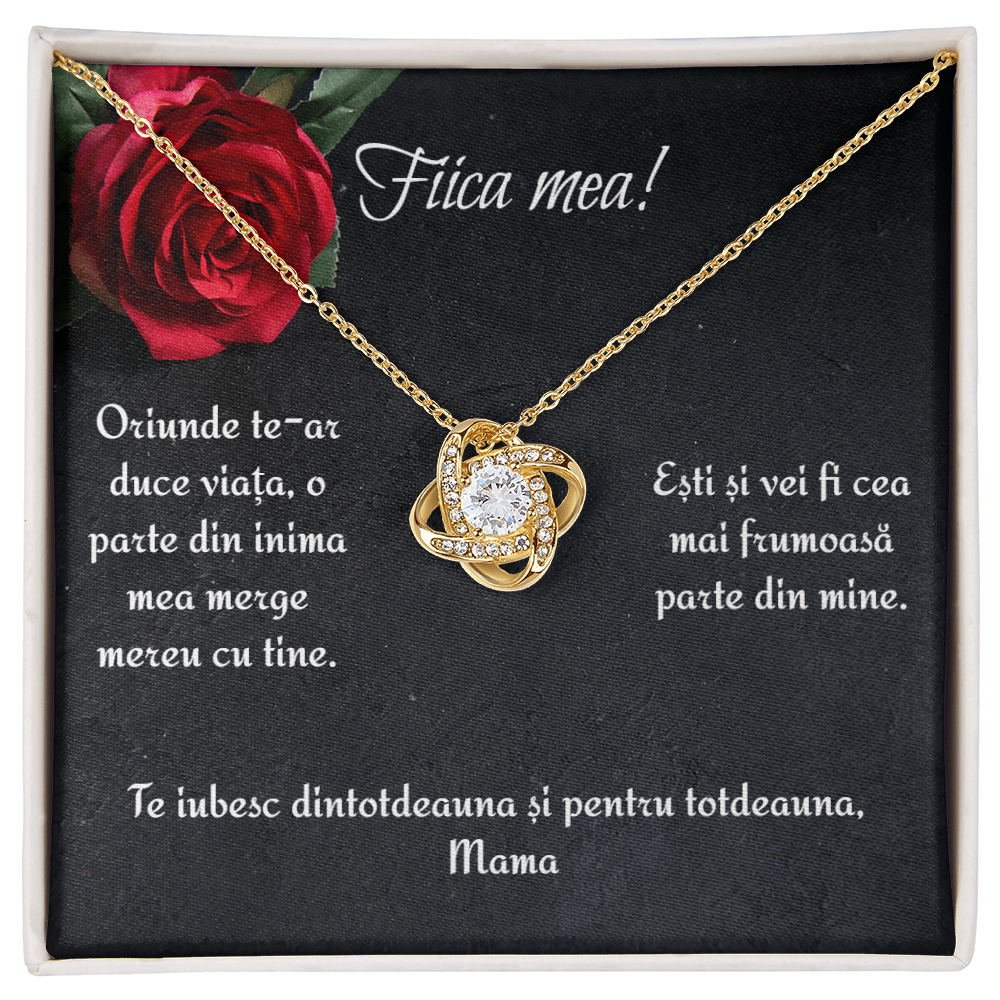 Colier "Fiica mea" placat aur galben 18K - Cadou din suflet pentru fiica ta