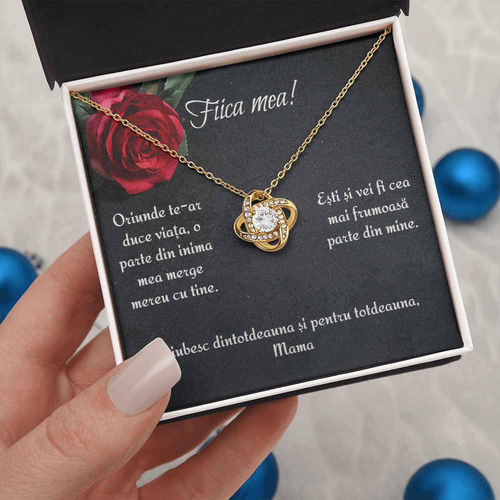 Colier "Fiica mea" placat aur galben 18K - Cadou din suflet pentru fiica ta